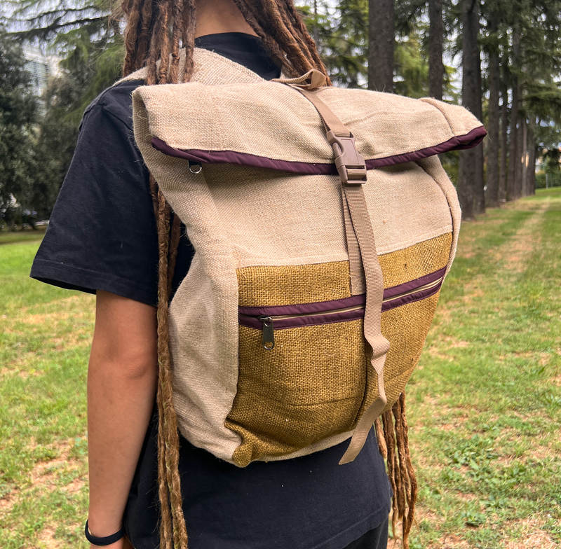 Carica immagine in Galleria Viewer, Zaino Roll Top in Canapa