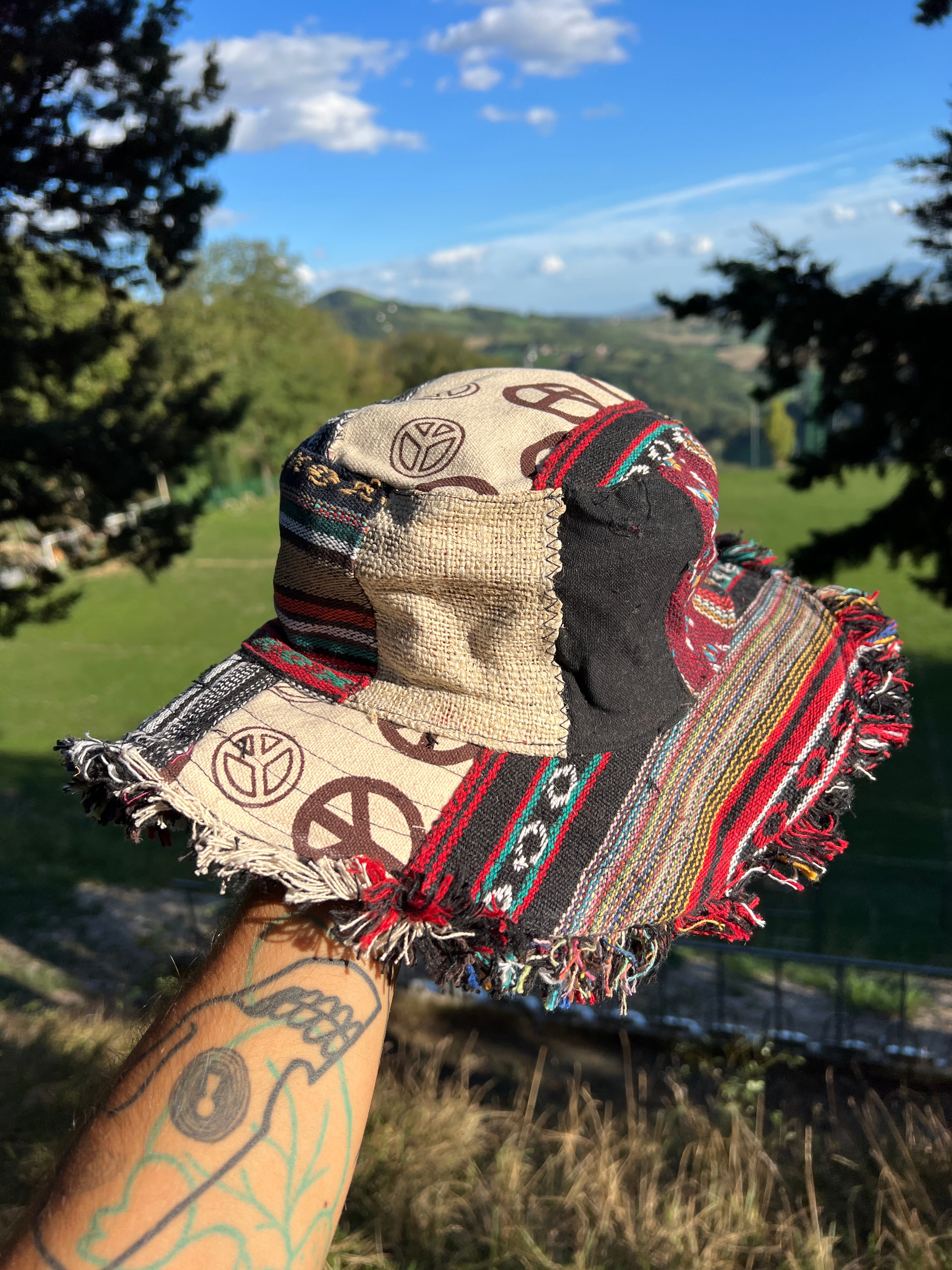 CAPPELLO DA MARE IN CANAPA HIMALAYAN FATTO A MANO - Rosso O Verde - Foto 12