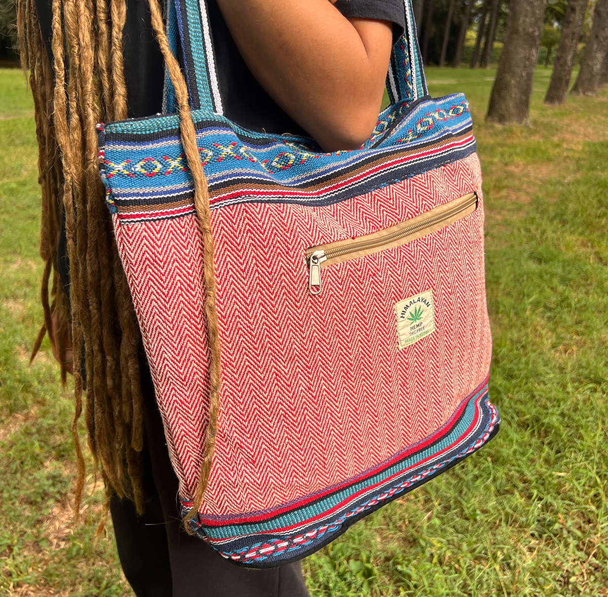 Borsa da mare in canapa con 3 tasche