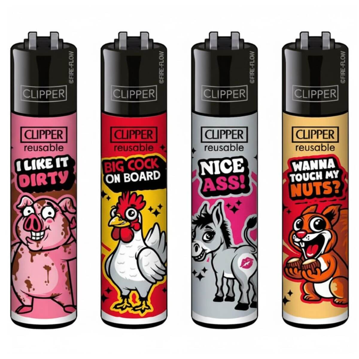 Clipper Animali Zozzi: set da 4 accendini